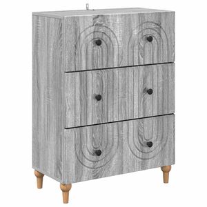 vidaXL Drawer Cabinet Grey Sonoma 66 x 34.5 x 90 cm Engineered Wood