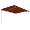 vidaXL Manual Retractable Awning 450x300 cm Orange and Brown