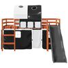 vidaXL Kids' Loft Bed with Tunnel White&Black 80x200 cm Solid Wood Pine