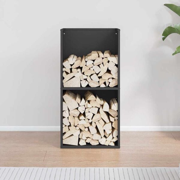 vidaXL Firewood Rack Black 40x30x80 cm Cold-rolled steel