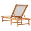 vidaXL Sun Lounger Grey Solid Wood Acacia and Textilene
