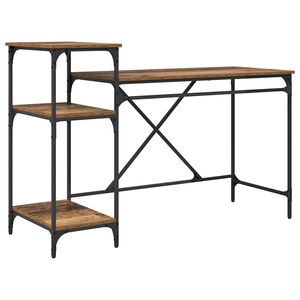 vidaXL Desk Old Wood 135 x 50 x 90 cm Engineered Wood