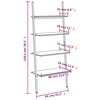 vidaXL 4-Tier Leaning Shelf Black 64x34x150.5 cm