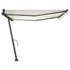 vidaXL Manual Retractable Awning with LED 450x300 cm Cream