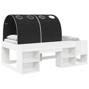 vidaXL Bed with Tunnel 3 pcs White and Black Engineered Wood
