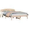 vidaXL Bed Frame with Headboard Natural 150 x 200 cm Solid Pine Wood