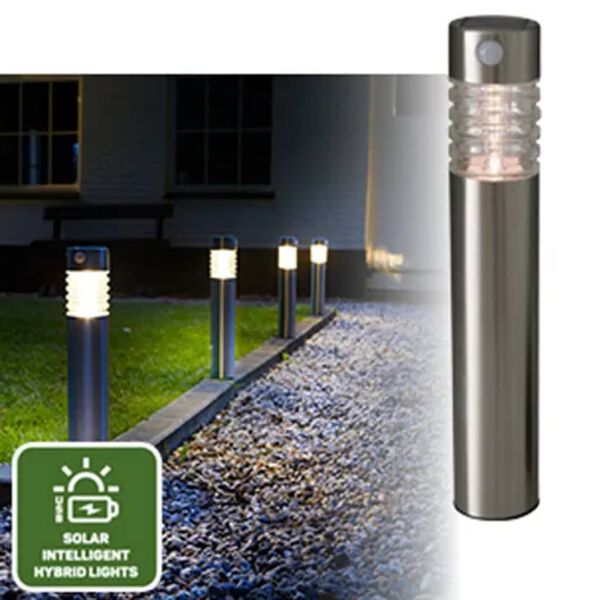 Luxform Intelligent Hybrid Solar LED Garden Light Arizona PIR with Motion Sensor Silver