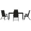 vidaXL Garden Dining Set 5 pcs Black coffee Poly rattan