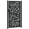 vidaXL Garden Gate Black 100x175 cm Steel Flame Design