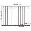 vidaXL Fence Panel Steel 1.7x1.2 m Black