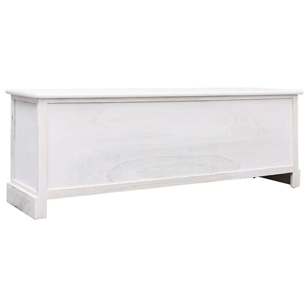 vidaXL TV Cabinet Antique White 108x30x40 cm Solid Wood Paulownia