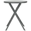 vidaXL Folding Bistro Table Grey 60x70 cm Glass and Steel