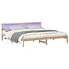 vidaXL Bed Frame with Headboard Brown 200 x 200 cm Solid pine wood