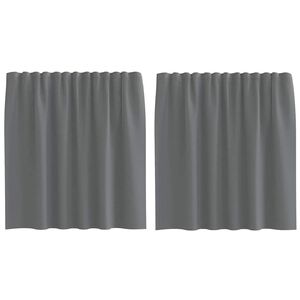 vidaXL Voile Curtains with Rod Pockets 2 pcs Dark Grey