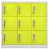 vidaXL Locker Cabinet Light Grey and Green 90x45x92.5 cm Steel