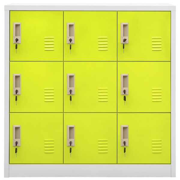 vidaXL Locker Cabinet Light Grey and Green 90x45x92.5 cm Steel