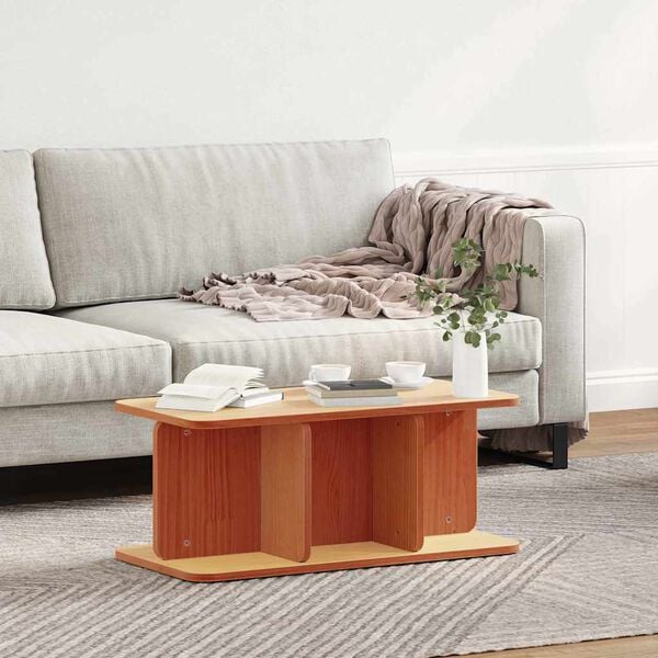 vidaXL Coffee Table Wax Brown 80 x 39.5 x 33.5 cm Solid pine wood