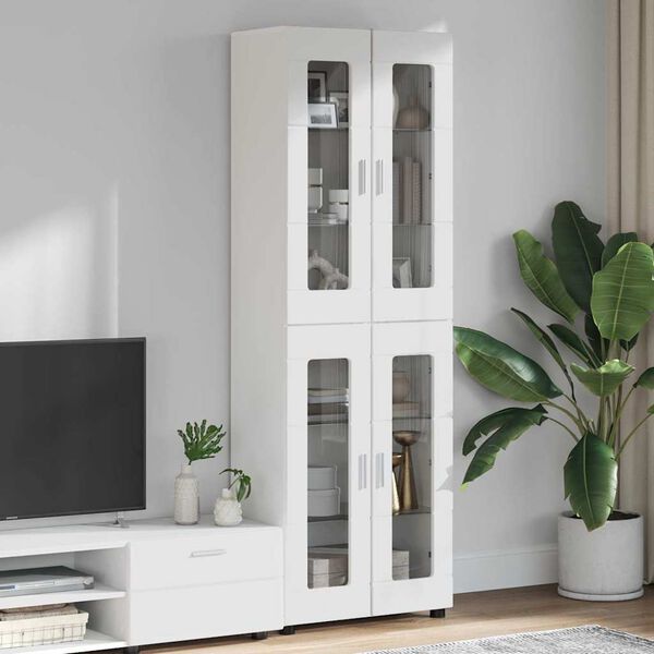 vidaXL Highboard with Shelf White 60 x 35 x 182 cm Engineered Wood