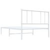 vidaXL Metal Bed Frame without Mattress with Headboard White 100x190cm