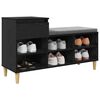 vidaXL Shoe Cabinet Black Oak 102 x 36 x 60 cm Engineered Wood