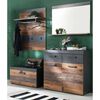 Trendteam Wall Panel with Coat Rack Indy Old Wood and Matera Grey