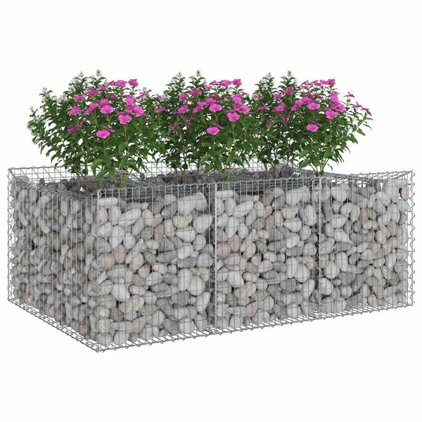 vidaXL Gabion Raised Bed Silver 150 x 100 x 60 cm Galvanised Steel