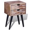 vidaXL Nightstand with 2 Drawers Reclaimed Teak Wood