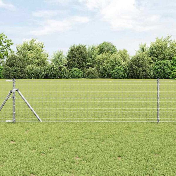 vidaXL Fence Post 2 pcs Silver 90 cm Powder-coated steel