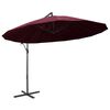 vidaXL Hanging Garden Parasol Burgundy 3 m Aluminium Pole