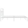 vidaXL Metal Bed Frame without Mattress with Headboard White 135x190cm