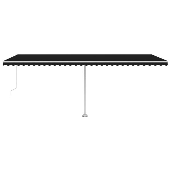 vidaXL Manual Retractable Awning with LED 600x350 cm Anthracite