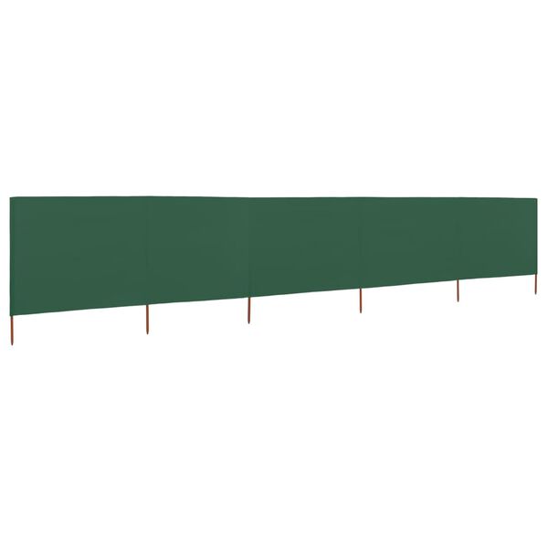 vidaXL 5-panel Wind Screen Fabric 600x160 cm Green