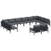 vidaXL Garden Sofa Set 12 pcs Black Steel