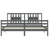 vidaXL Bed Frame without Mattress Grey 200x200 cm Solid Wood