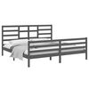vidaXL Bed Frame without Mattress Grey Solid Wood 200x200 cm
