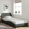 vidaXL Bed with Mattress "Dover" Dark Grey Single Fabric