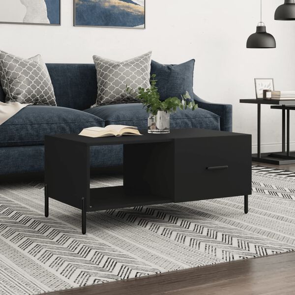 vidaXL Coffee Table Black 90x50x40 cm Engineered Wood