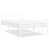 vidaXL Metal Bed Frame without Mattress with Footboard White 120x200cm