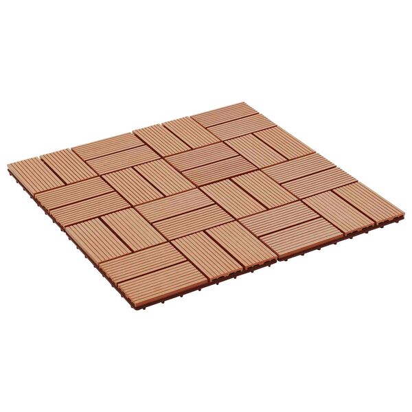 vidaXL Decking Tile 11 pcs Teak 30 x 30 cm WPC