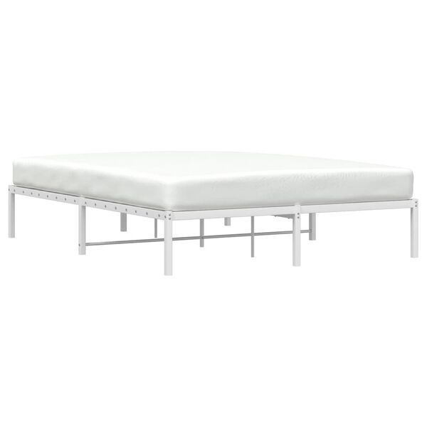 vidaXL Metal Bed Frame without Mattress White 160x200cm
