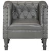 vidaXL Armchair Grey Real Leather
