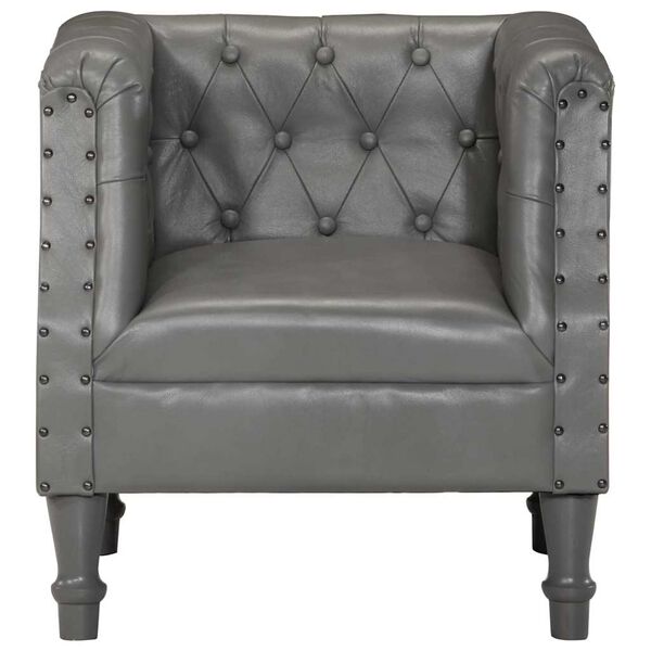 vidaXL Armchair Grey Real Leather