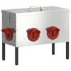 vidaXL Chicken Feeder Silver 41.5 x 20.5 x 33 cm Galvanised Steel