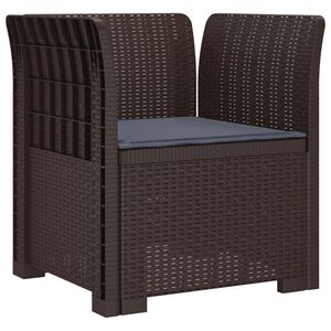 vidaXL 1-Seater Armchair with Cushion Rattan Look PP Brown