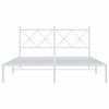 vidaXL Metal Bed Frame without Mattress with Headboard White 160x200cm