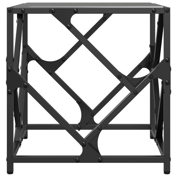vidaXL Coffee Table with Black Glass Top 40x40x41 cm Steel