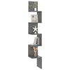 vidaXL Wall Corner Shelf High Gloss Grey 20x20x127.5 cm Engineered Wood