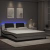 vidaXL Bed Frame with LED without Mattress "Zadar" White and Black 180x200 cm