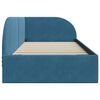 vidaXL Corner Bed Frame with Headboard Blue 90 cm x 200 cm Fabric