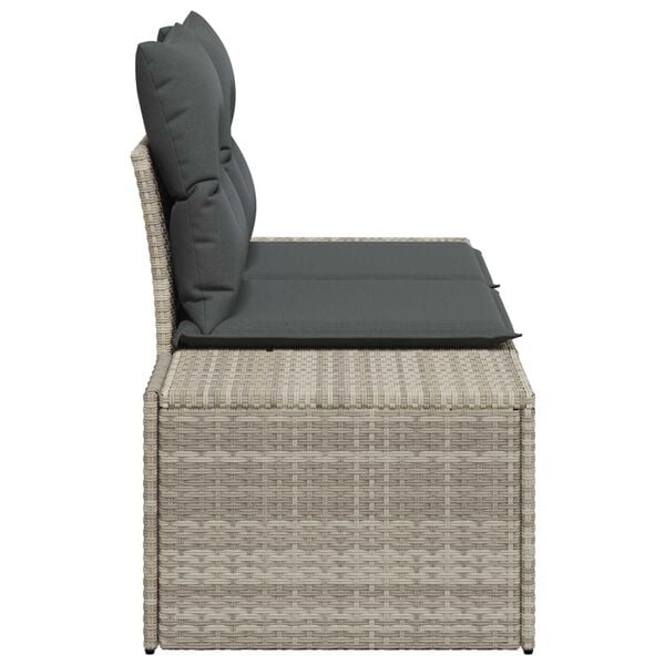 vidaXL Garden Sofa Grey 123 x 62 x 69cm Poly Rattan